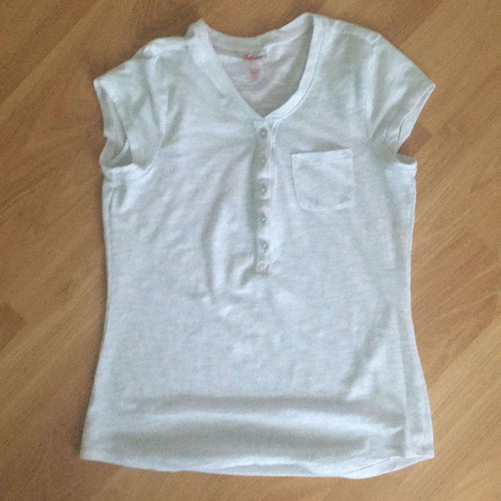 New Girls White Button Down Tshirt with pocket